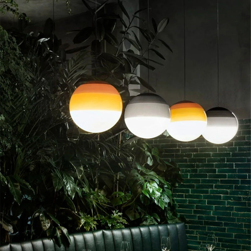 suspension LED en verre design nordique pour hôtel ou chambre