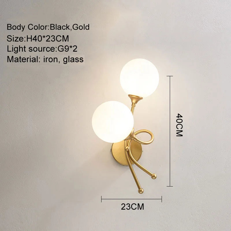 applique murale led avec boule de verre pour intérieur