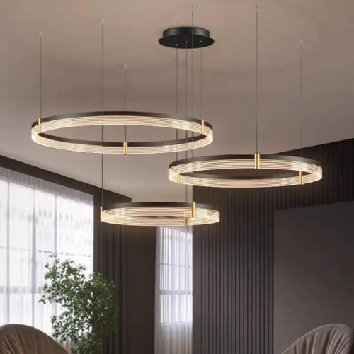 lampe led suspendue en acrylique au design moderne avec anneau intérieur