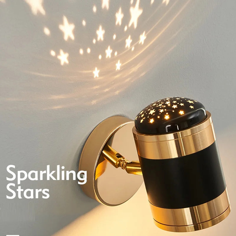 Applique murale de chevet nordiques avec Projection d'étoiles