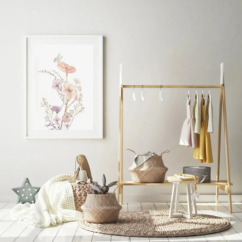 affiche photo fleurs sauvages décoration murale pour enfant