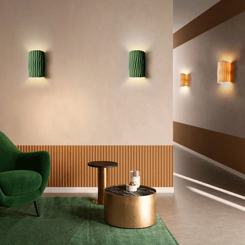 lampe d'ambiance artistique grille nordique en résine led rétro