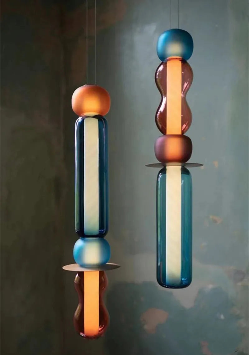 Suspension LED en verre teinté bar