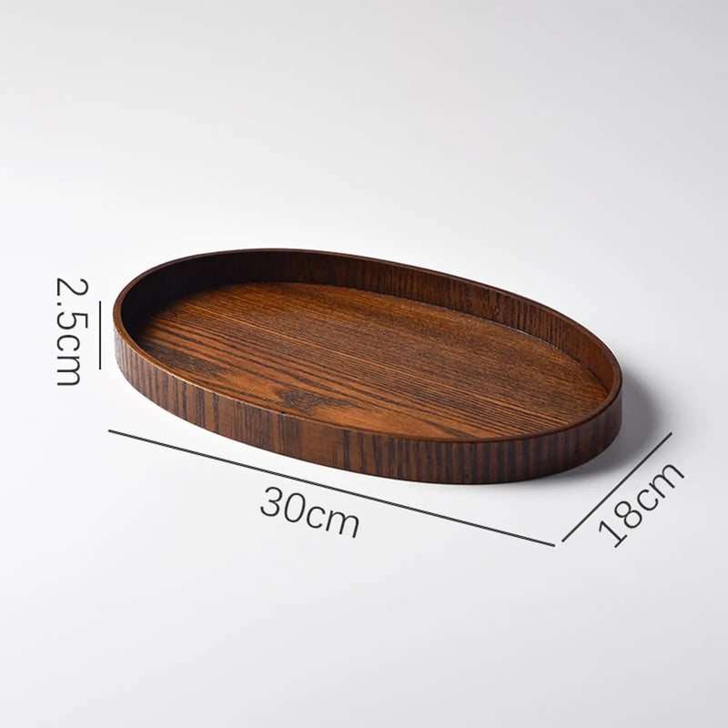 plateau en bois pour service aliments fruits pain dessert