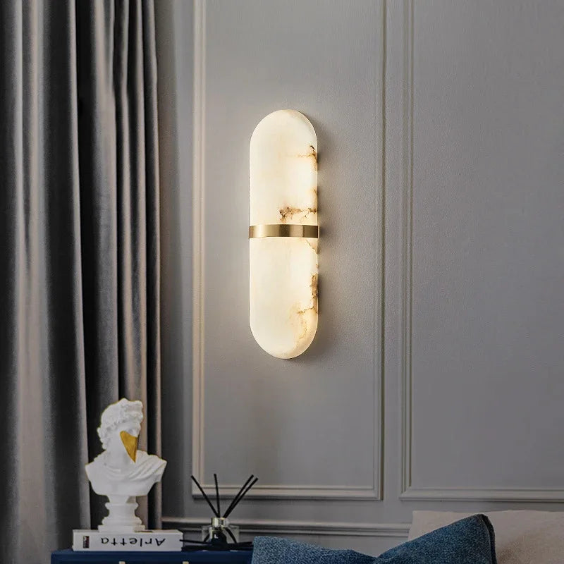 applique murale led elliptique imitation marbre style européen minimaliste