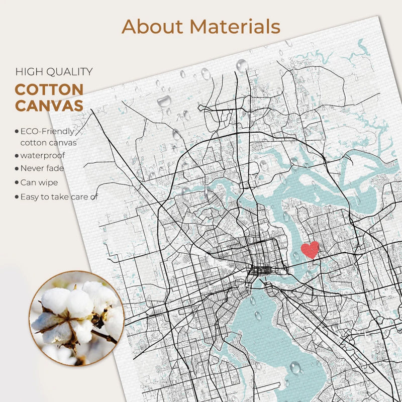 carte de ville personnalisée cadeau de saint-valentin pour lui