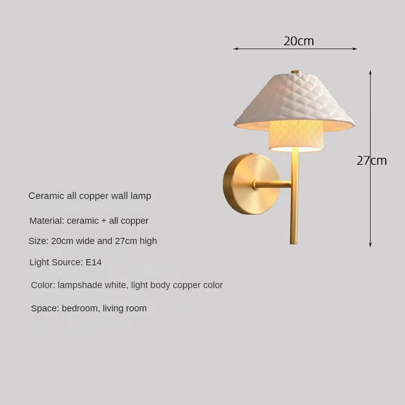 lampe de bureau en céramique et cuivre design moderne angle réglable