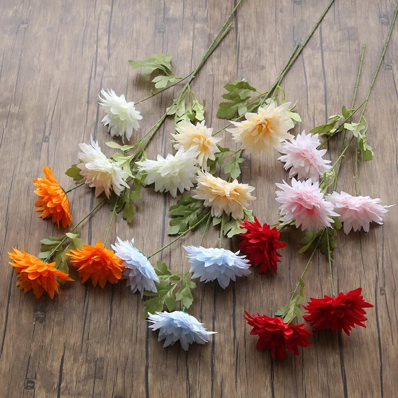 lot de 4 branches de dahlia artificielles en soie décoratives