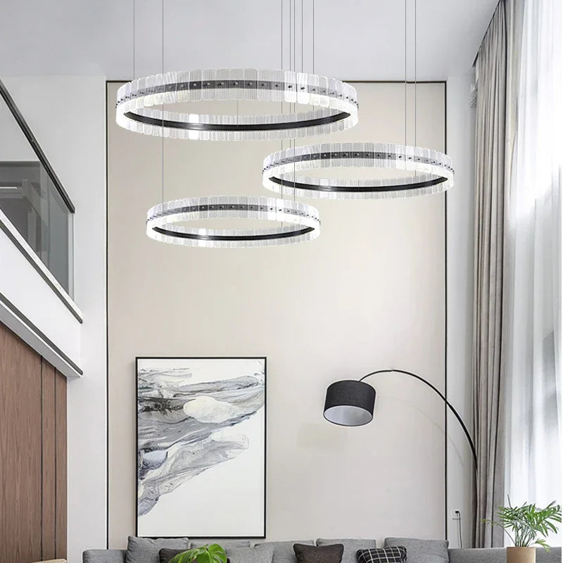 Italy Chandelier Acrylic Luxury Pendant Lamp LED Hanging Light Living Dining Room Bedroom