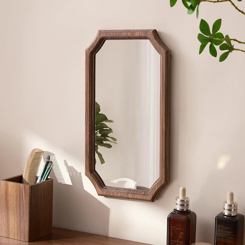 miroir vintage en bois massif miroir maquillage étanche mural antirouille