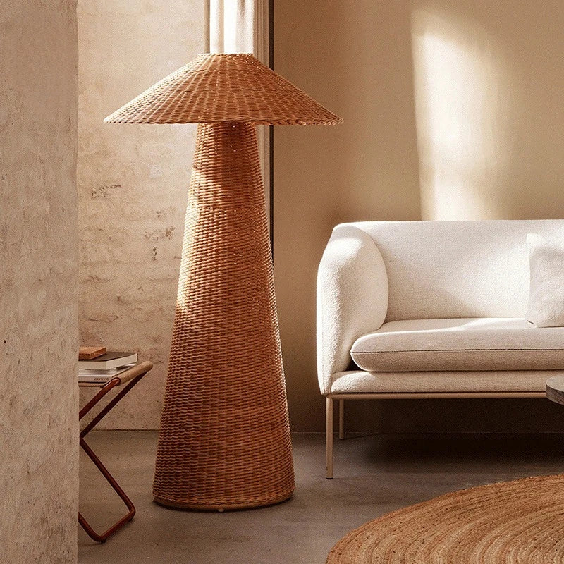 lampe suspendue en rotin design rétro japonais zen artistique