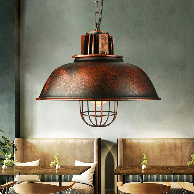 lustre rétro en fer suspension café design industriel