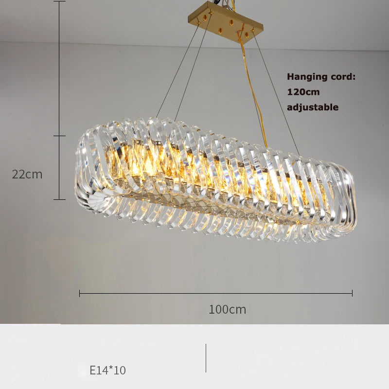plafonnier moderne rond en cristal doré à led dimmable