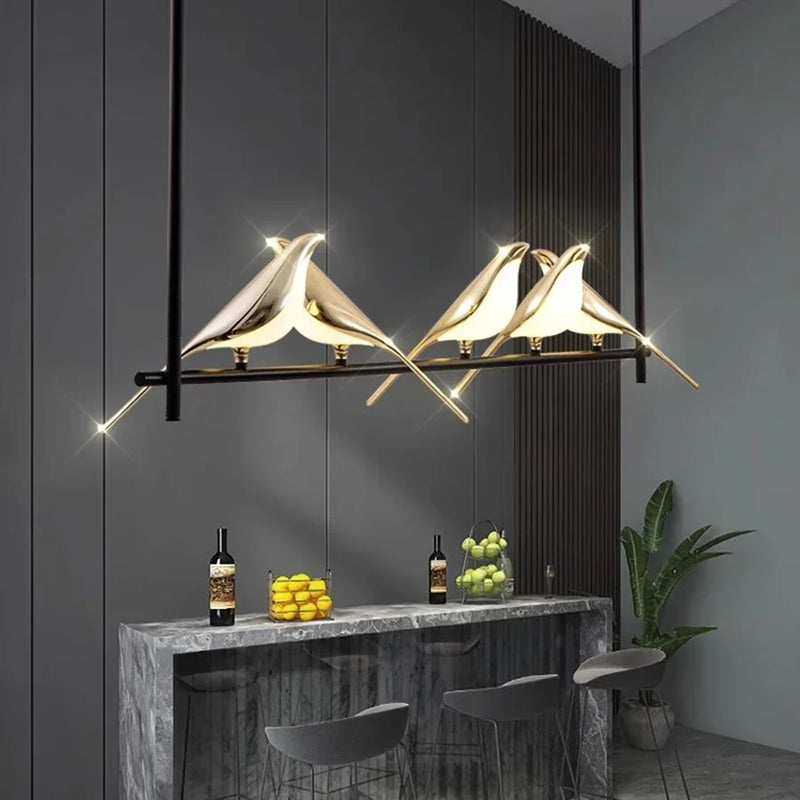 lustre led art oiseau loft originalité décoration