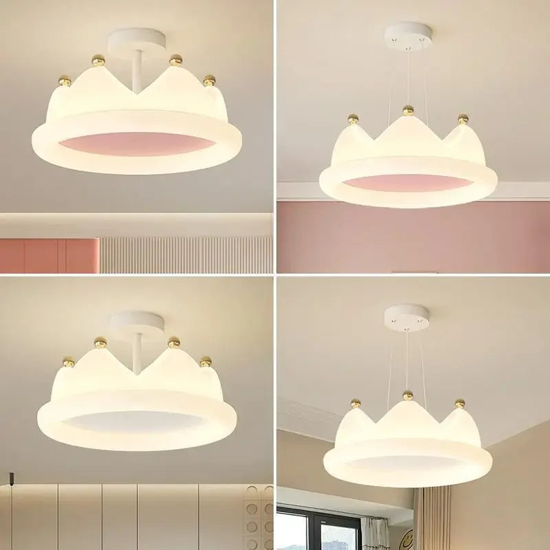 Plafonnier créatif en forme de couronne pour chambre à coucher