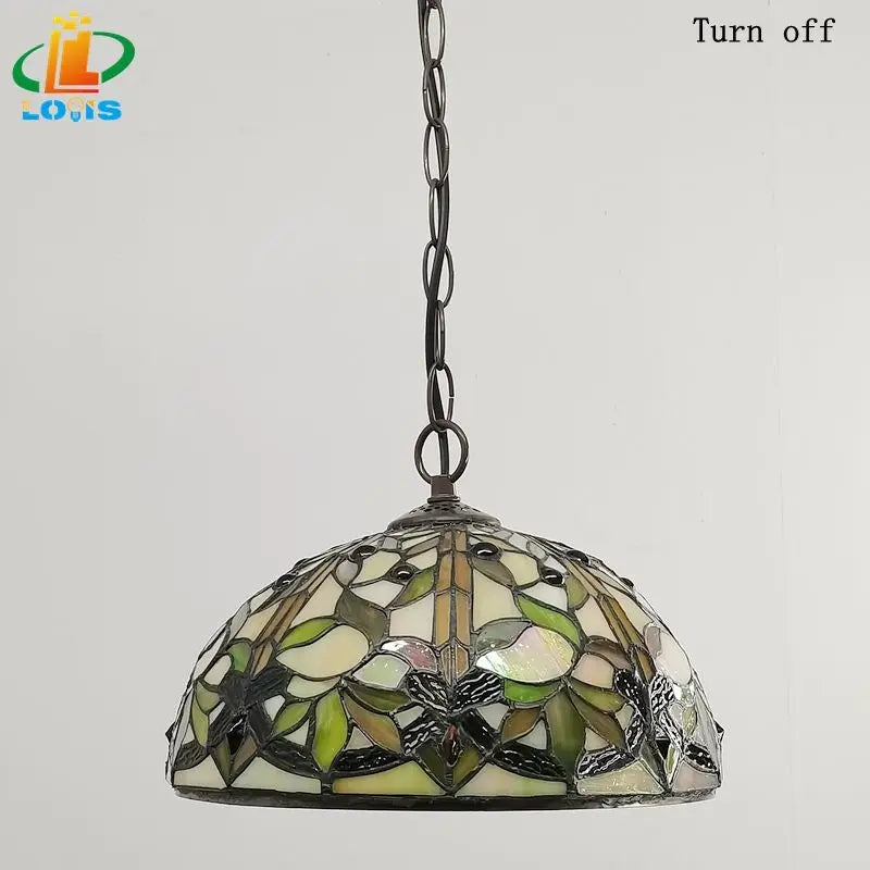 lustre style tiffany en forme de feuille pour décoration intérieure