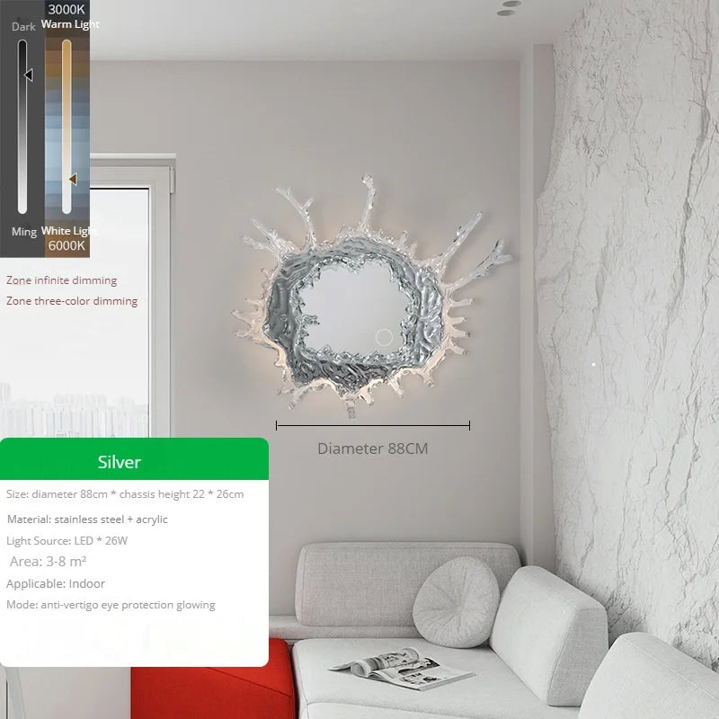 miroir goutte eau vaporisateur éclairage ambiance