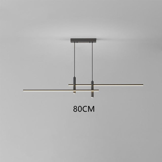 Minimalist LED metal bar chandelier Sarno