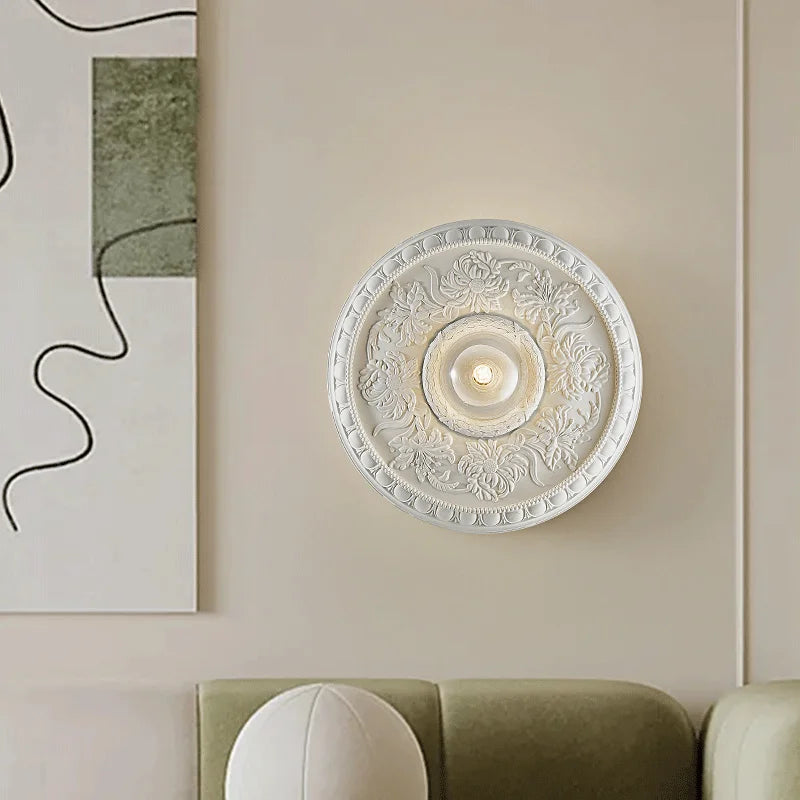 applique murale rétro haute gamme avec abat-jour en verre blanc
