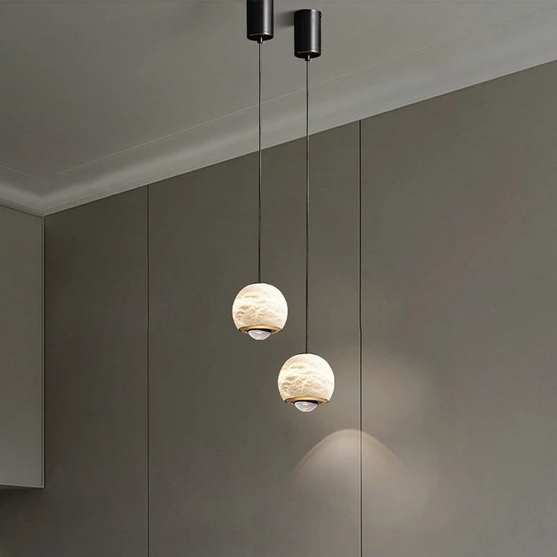 suspension LED en marbre naturel espagnol idéale pour bar et restaurant