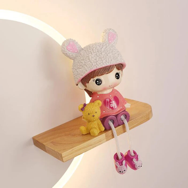Applique murale Led nordique en forme de dessin animé