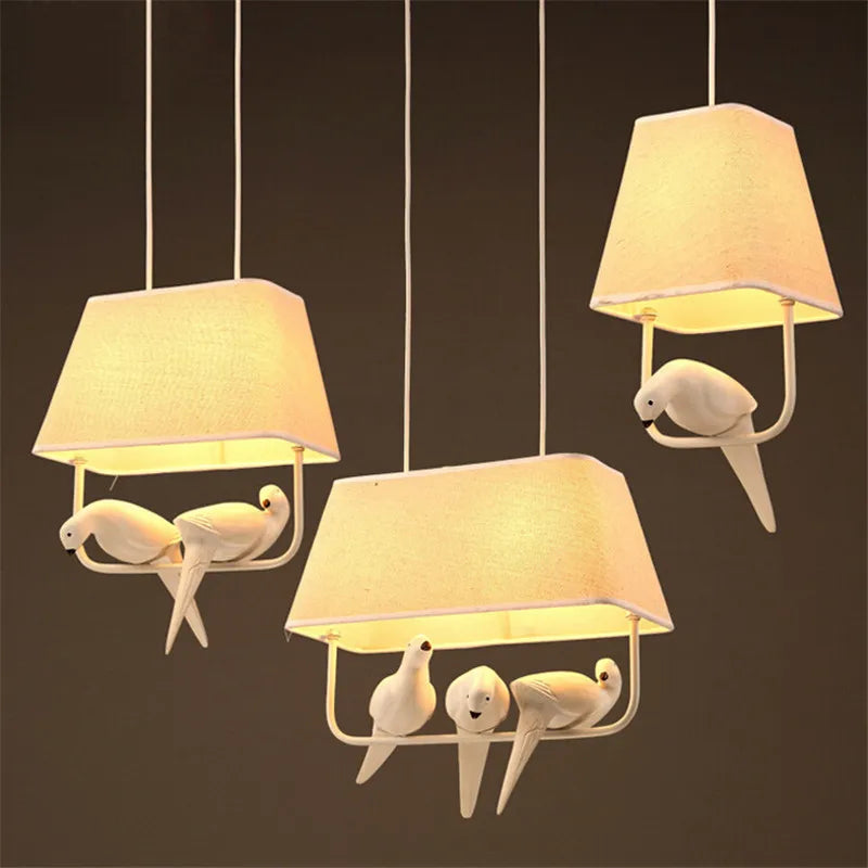 suspension led art oiseau pour décoration hôtel