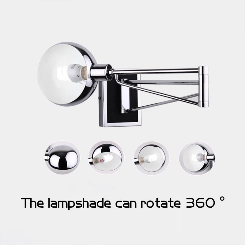 applique murale led moderne pliable rétractable avec interrupteur