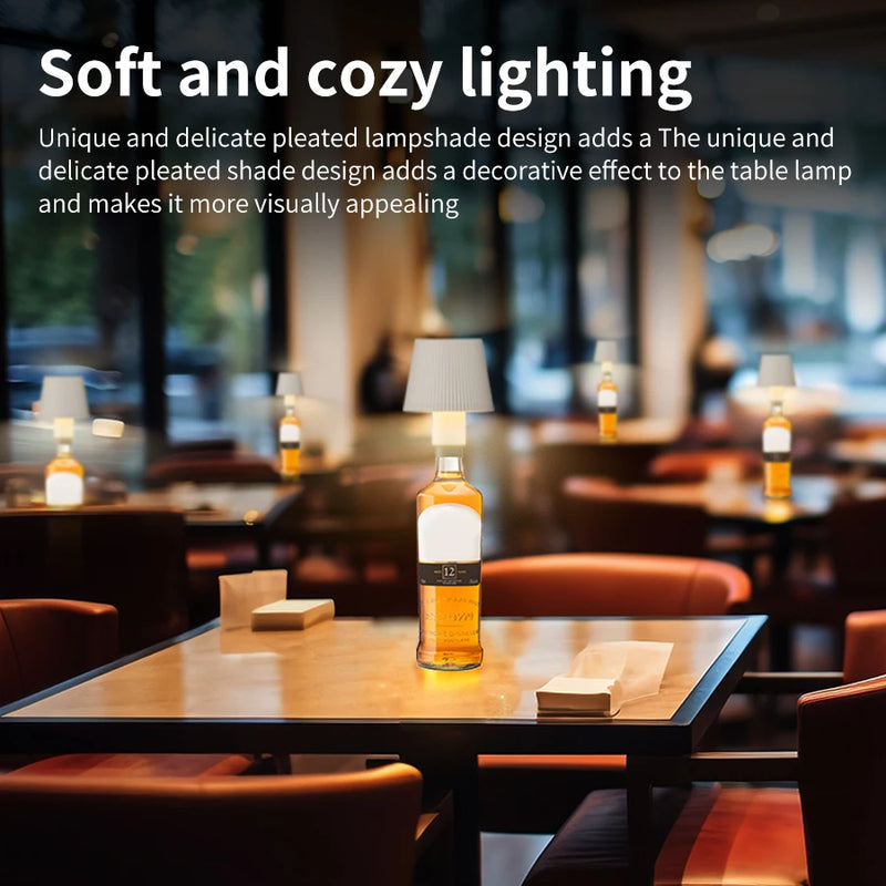 lampe de table led rechargeable rayée bouteille de vin interrupteur tactile décoratif