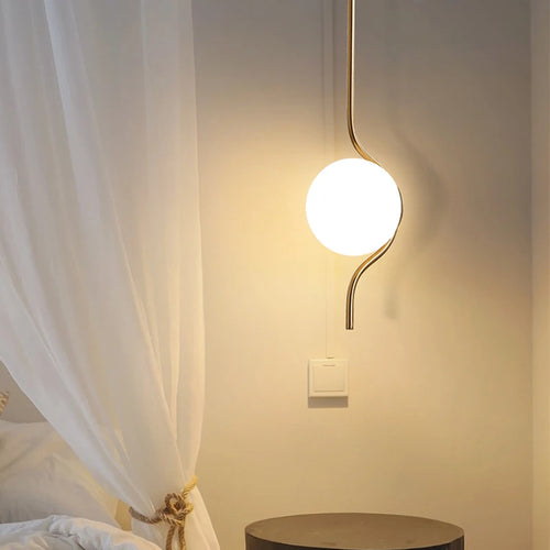 suspension en verre laiteux led créatives art déco
