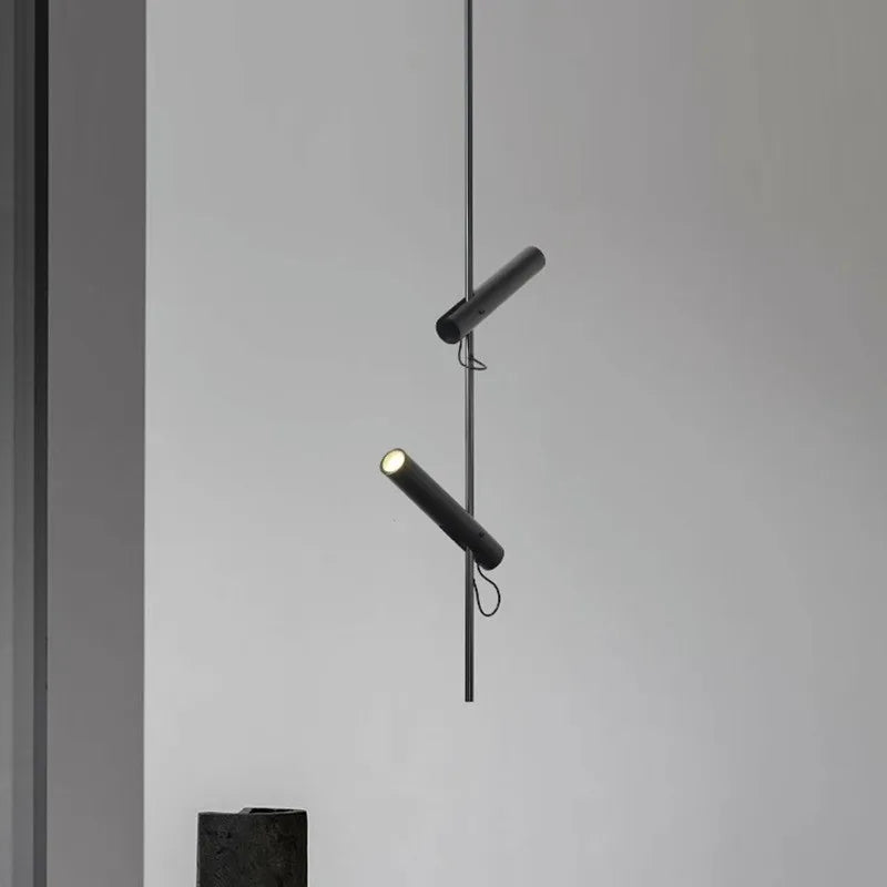 lustre led minimaliste en fer et acier rotatif 1/2/3 têtes