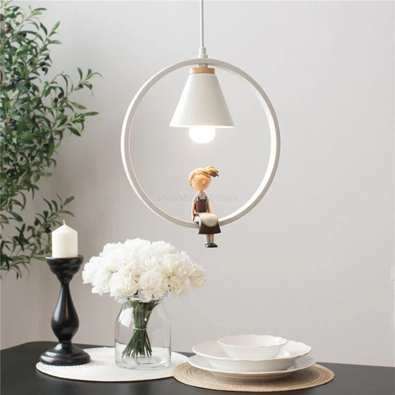 suspension modernes nordiques avec suspension oiseau led