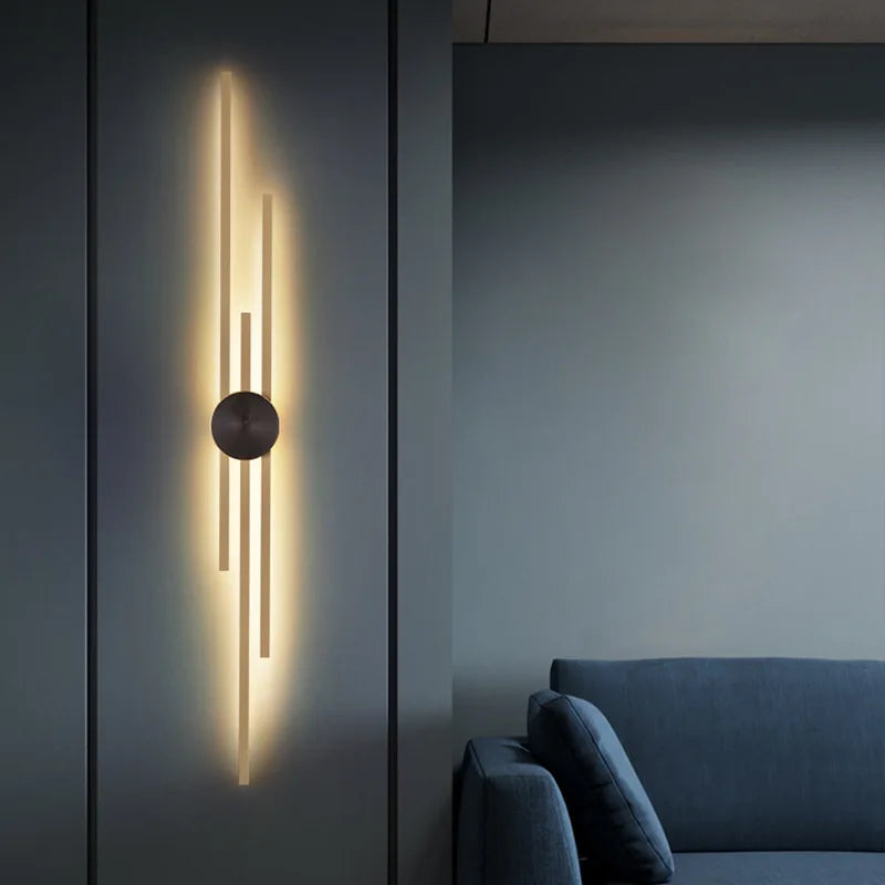applique murale led minimaliste en laiton pour restaurant