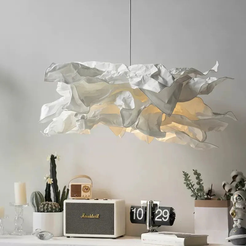 Lustres en papier blanc design fleur