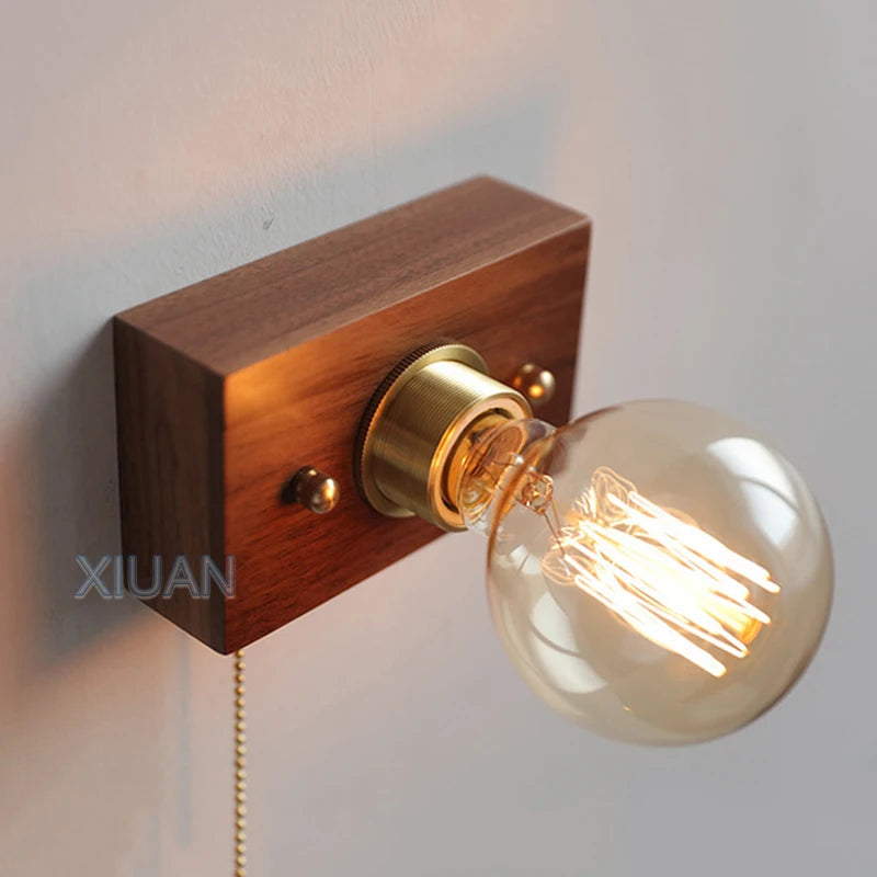 applique murale vintage wabi sabi avec interrupteur et câble de prise