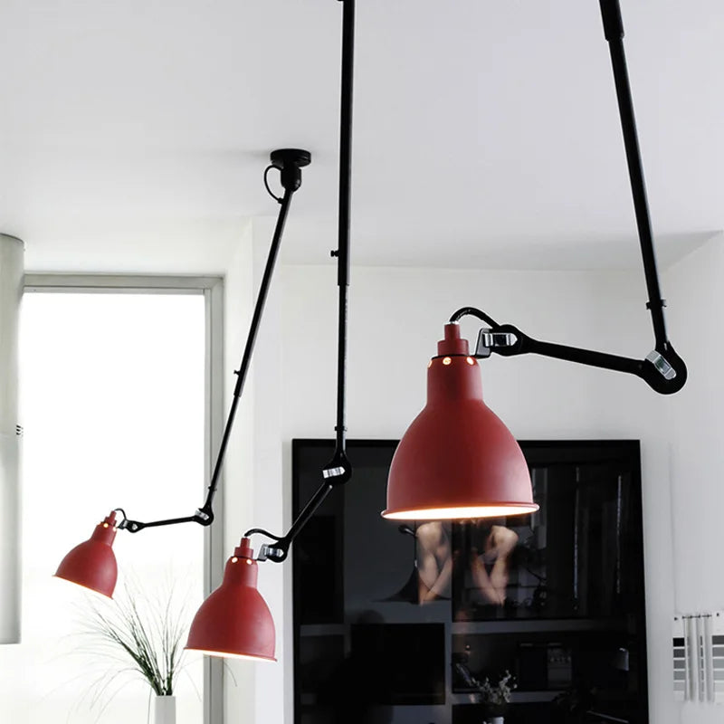 lustre rétro style américain avec abat-jour réglable en longueur