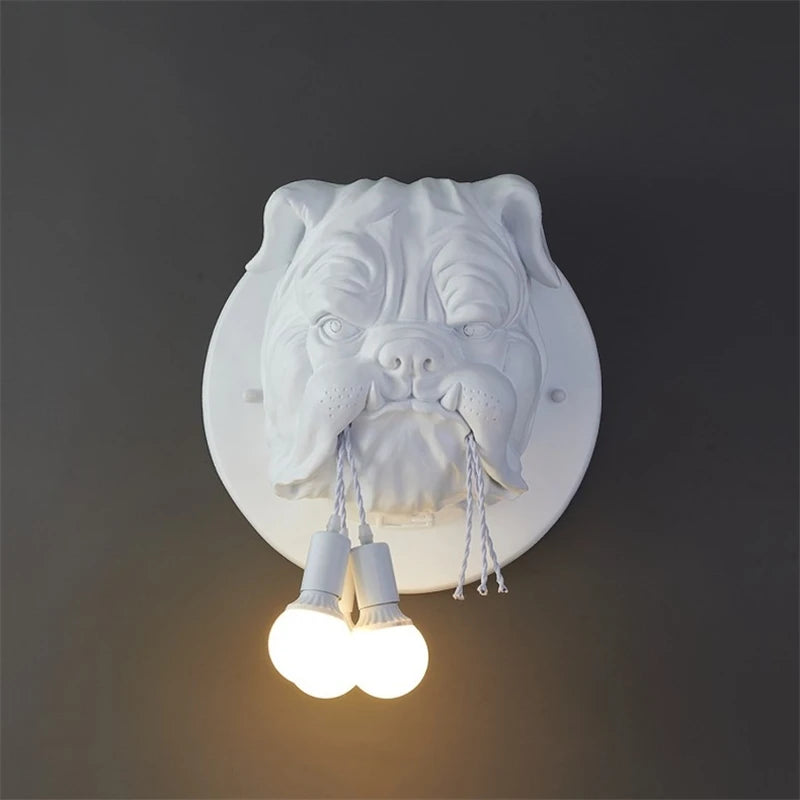 applique murale en résine décorative avec tête de chien nordique