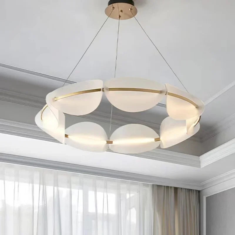 Lustres LED modernes Suspension en acrylique pour salon lustre en Bronze éclairage de chambre lampes suspendues Luminaire d'intérieur