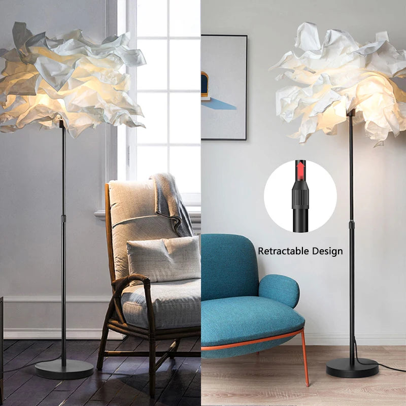lampadaire créatif en papier avec poteau rétractable pour hôtel