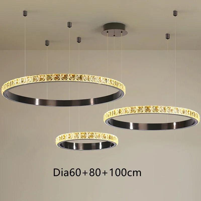 lustre de luxe en cristal pour hôtel et villa