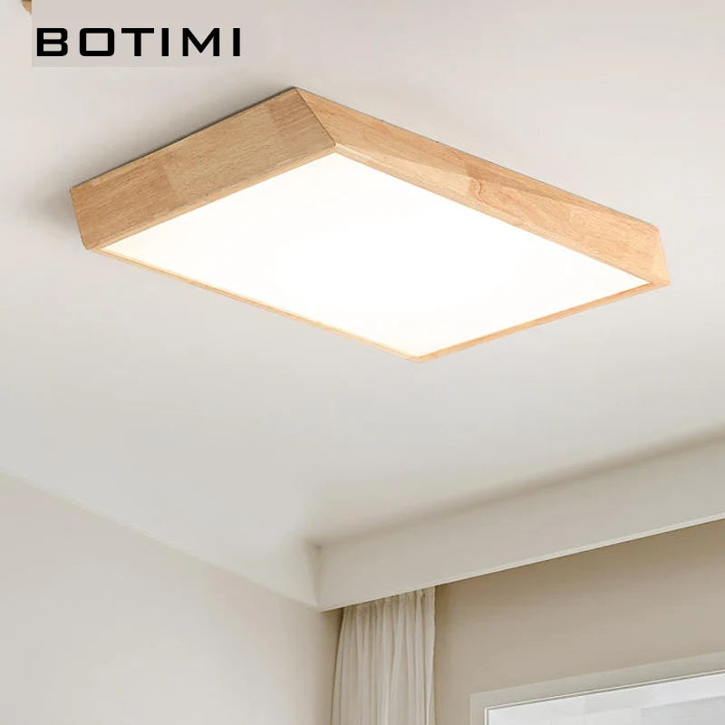 botimi bois massif led plafonnier moderne nordique monté éclairage