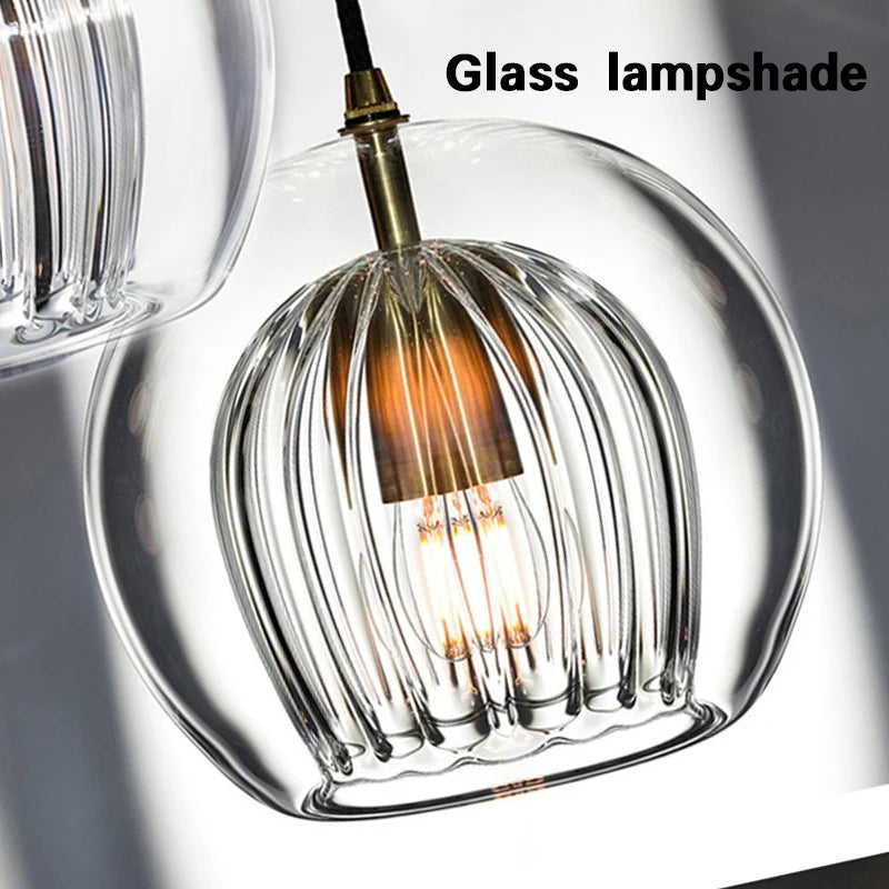 Suspension design boule nordique moderne en verre créative