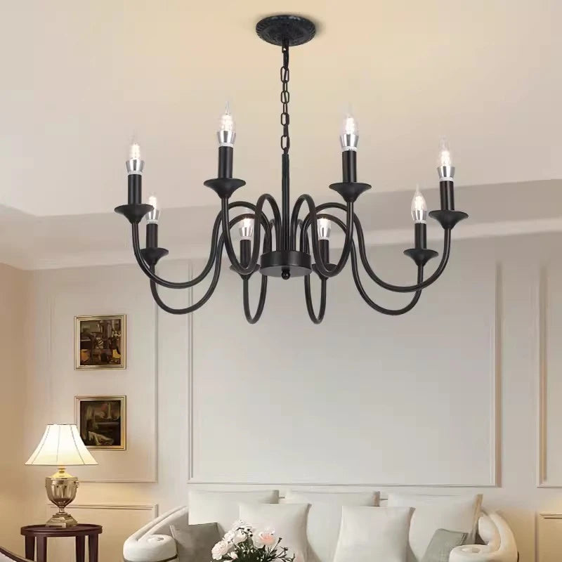 lustre rustique classique en fer pour décoration intérieure