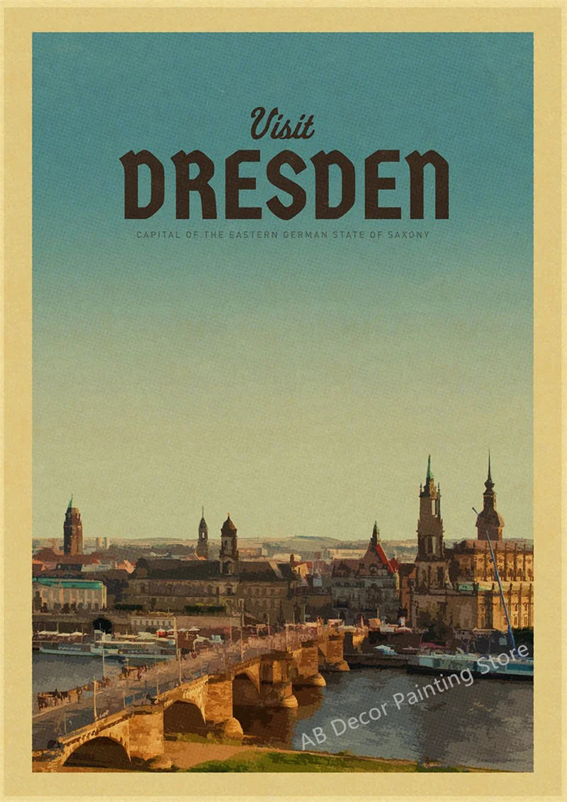 affiche vintage pour passionnés de voyage dans le monde entier