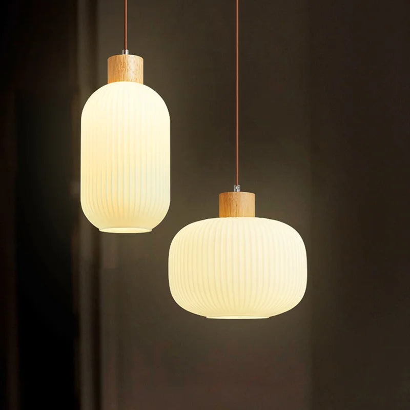 lustre moderne loft led avec abat-jour en verre