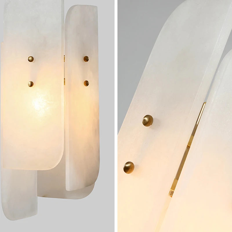 suspension en marbre véritable avec fil de cuivre réglable