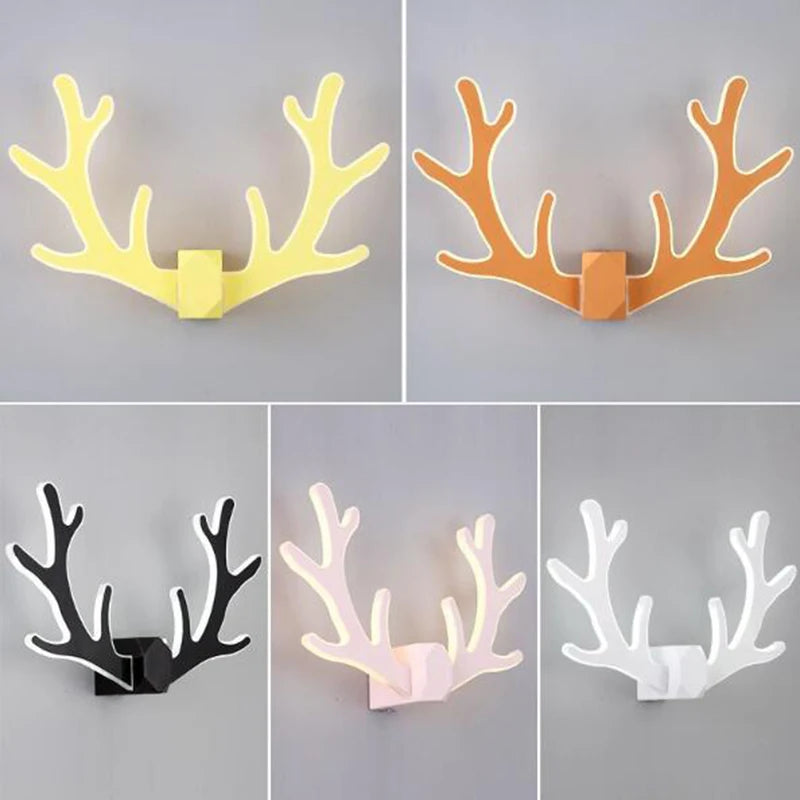 Applique murale tête de Cerf LED dessin animé