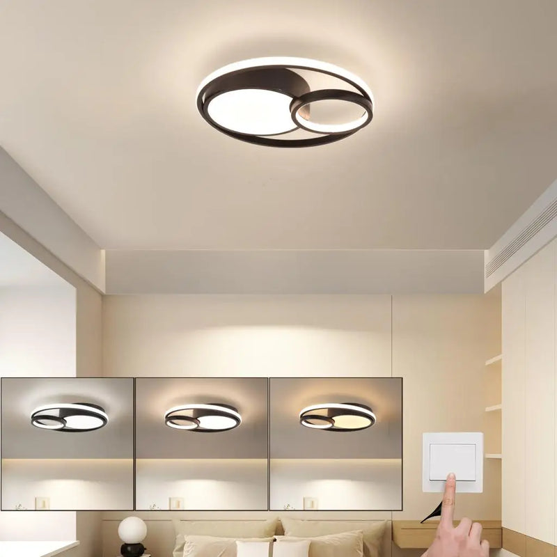 Plafonnier led moderne 3 couleurs maison