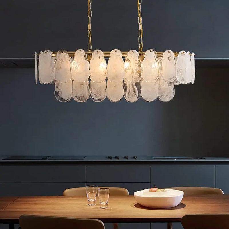 lustre nordique de luxe en métal avec cristaux led suspendu