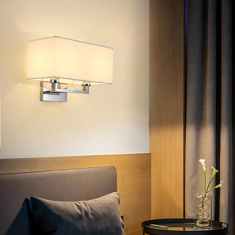 applique murale double tête en tissu style nordique moderne