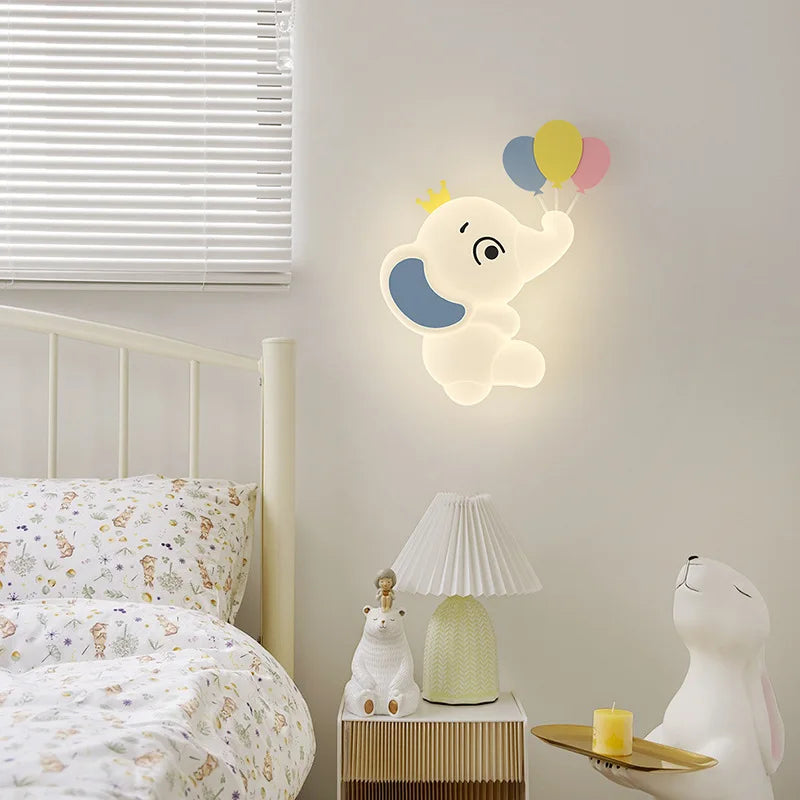 appliques murales led mignonnes en forme d'éléphant pour enfants